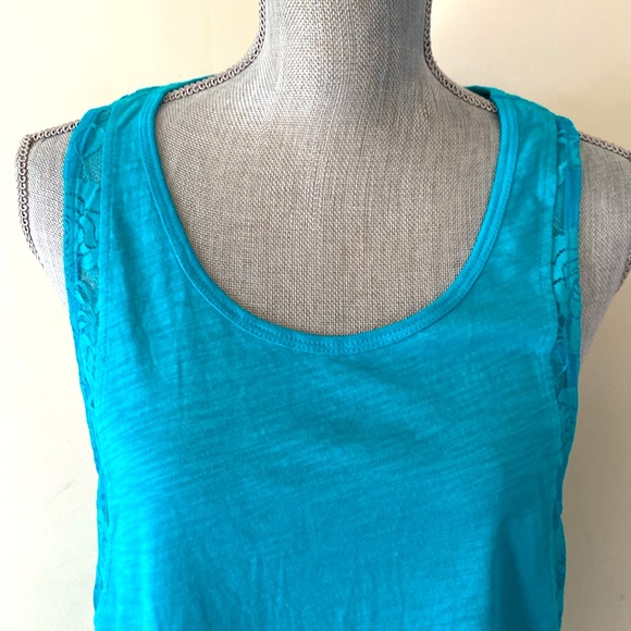 COLOR STORY ALGAE GREEN ROSE LACE BURNOUT TANK TOP SIZE LARGE 🌟NWT🌟 - Picture 2 of 12